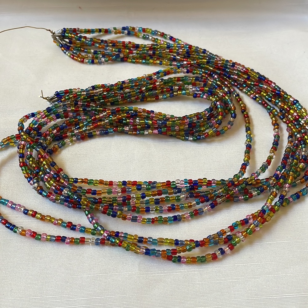 Lot of 9 multicolor glass beads strands unfinished for jewelry and crafts 30” L - Picture 6 of 7